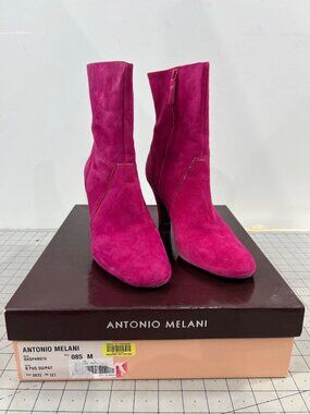 Antonio Melani Fuchsia Suede Ankle Boots Women’s Sz. 8.5 With Box
